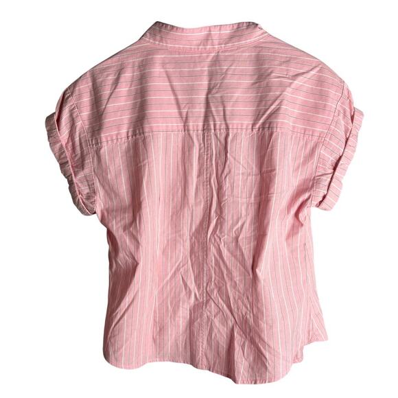 Finley Diamond Short Sleeve Button Down Poplin Shirt Striped Pink Size S - Picture 3 of 4